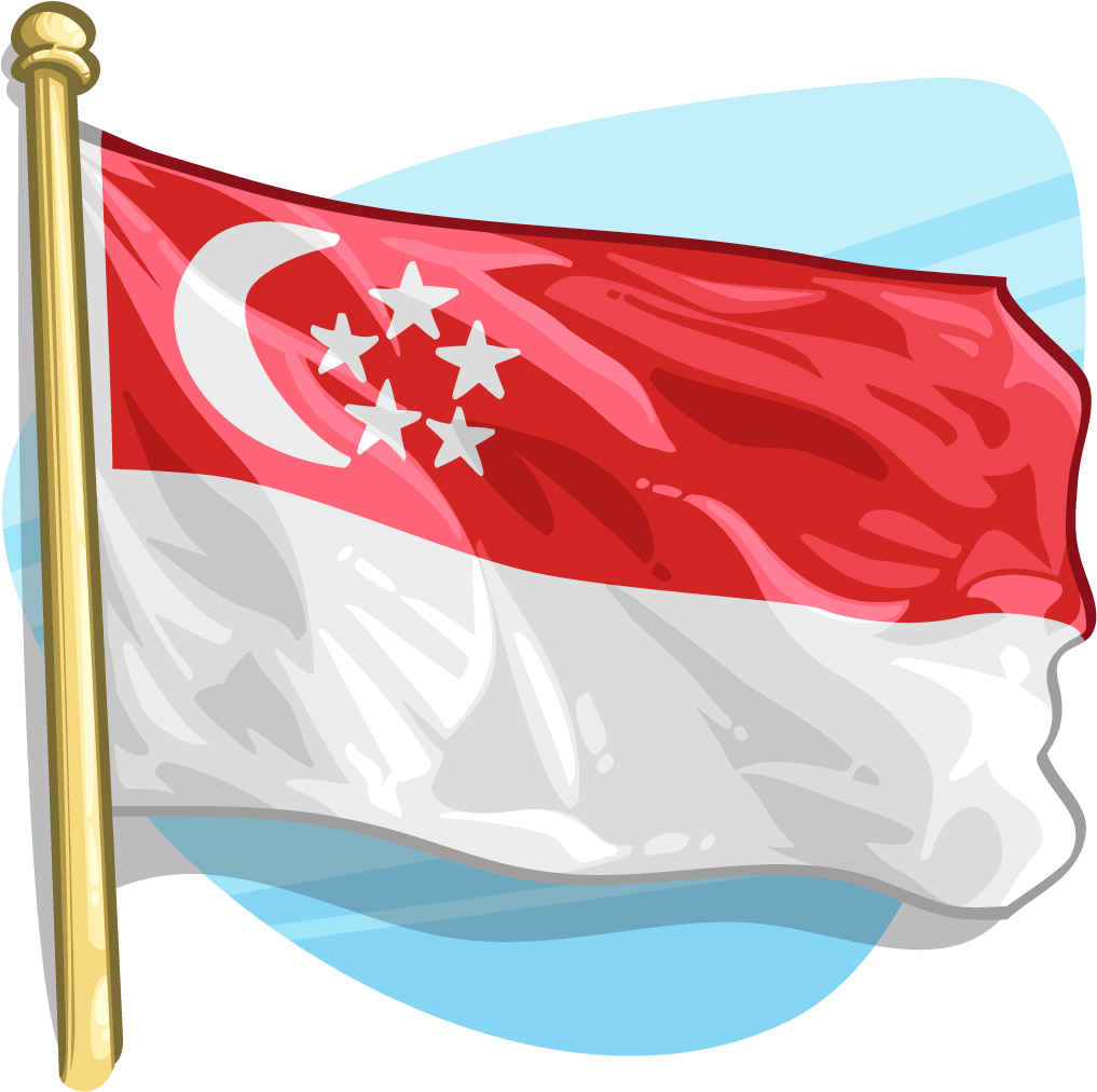 Singapore National Flag Illustration PNG Image