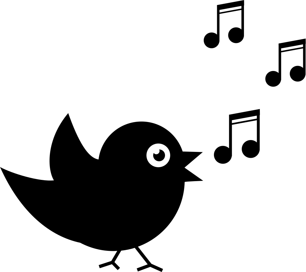 Singing Black Bird Vector PNG Image