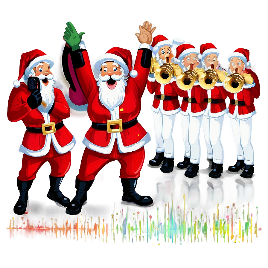 Singing Santa Cartoon Png Wft86 PNG Image