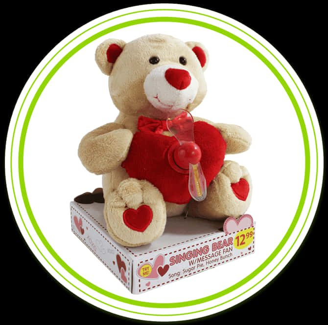 Singing Teddy Bearwith Heartand Pacifier PNG Image