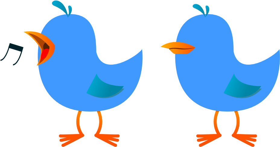 Singingand Silent Twitter Birds PNG Image