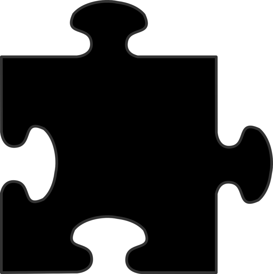 Single Black Puzzle Piece PNG Image