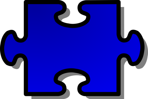 Single Blue Puzzle Piece PNG Image