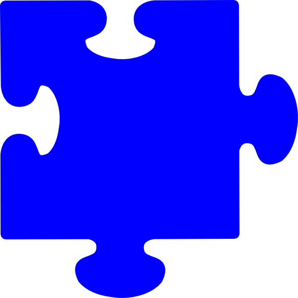 Single Blue Puzzle Piece PNG Image