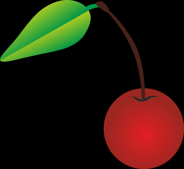 Single Cherry Illustration PNG Image