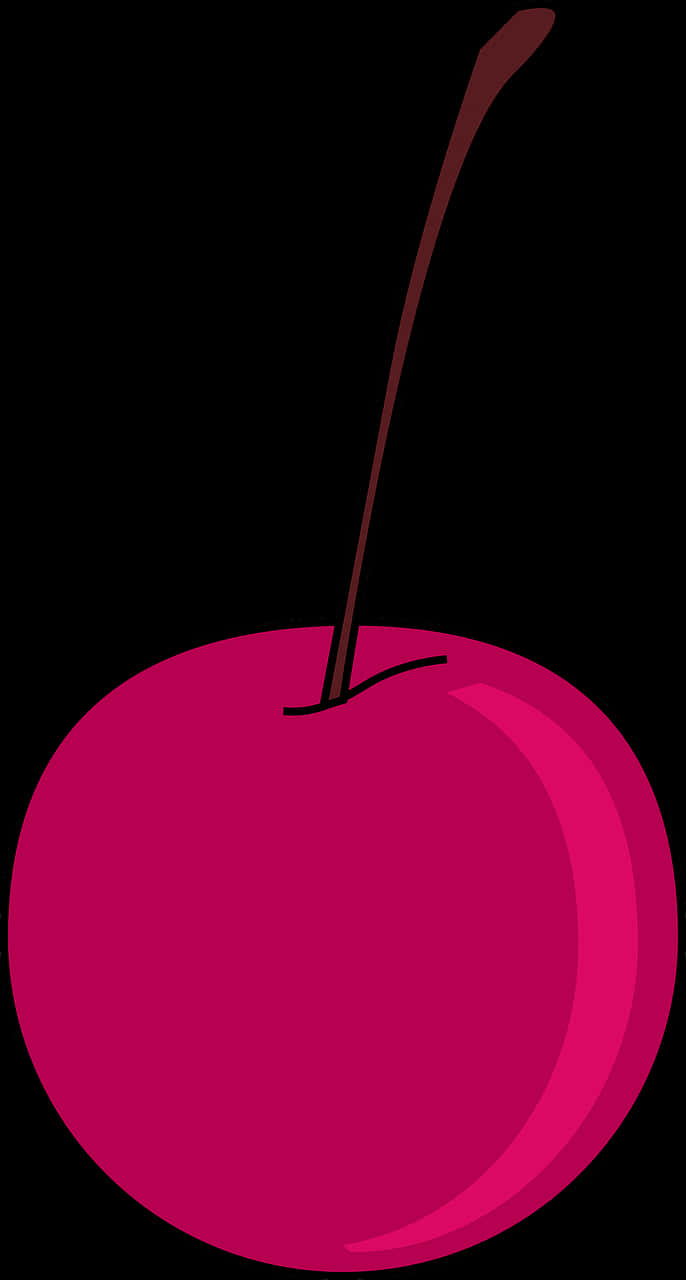 Single Cherry Vector Illustration PNG Image