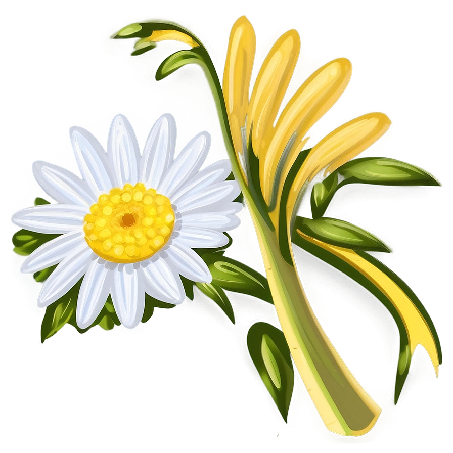 Single Daisy Drawing Png Ukf PNG Image