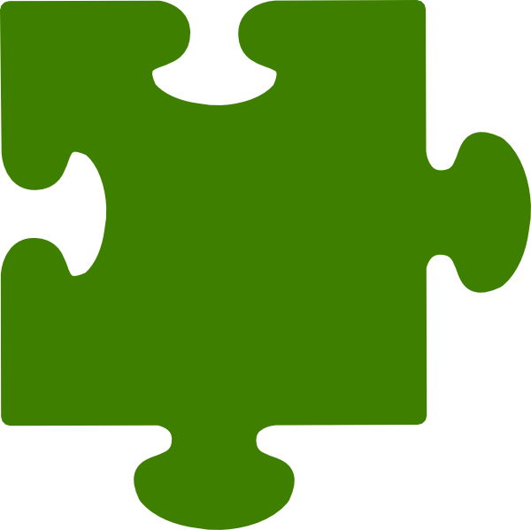 Single Green Puzzle Piece PNG Image