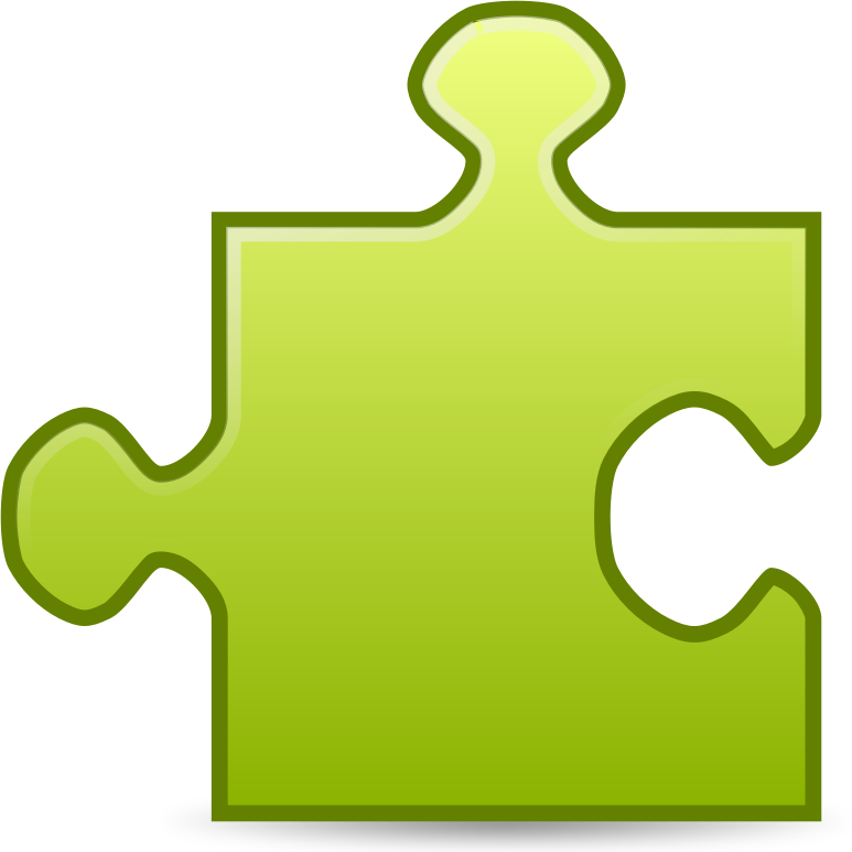 Single Green Puzzle Piece PNG Image