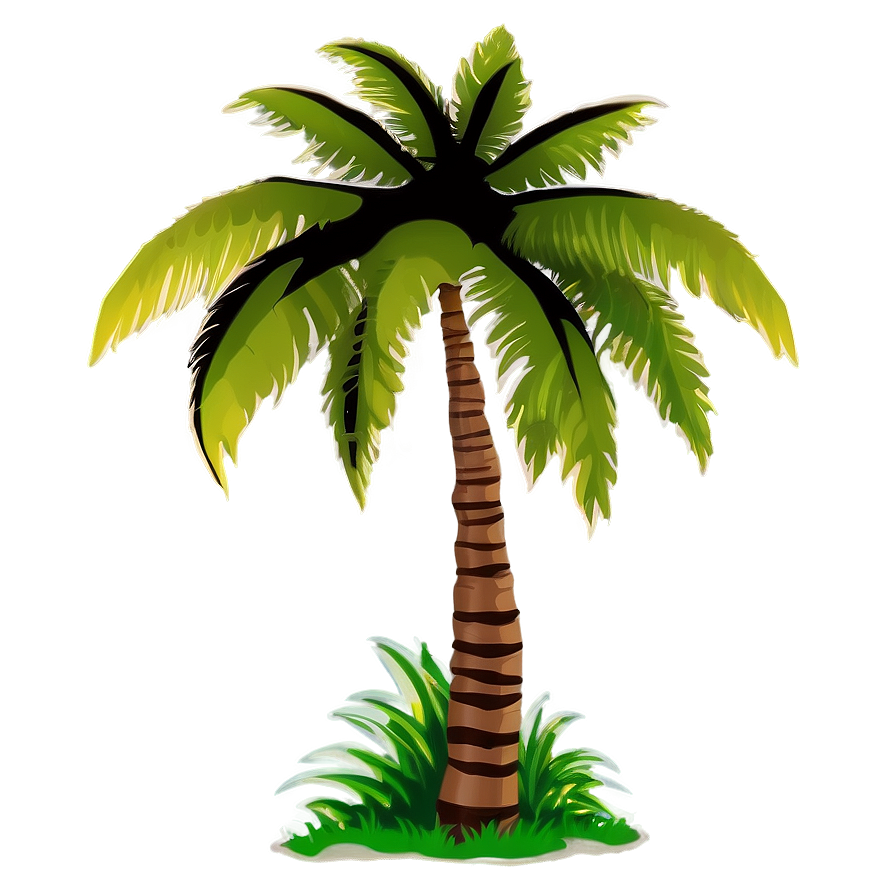 Single Palm Tree Silhouette Png Vge73 PNG Image