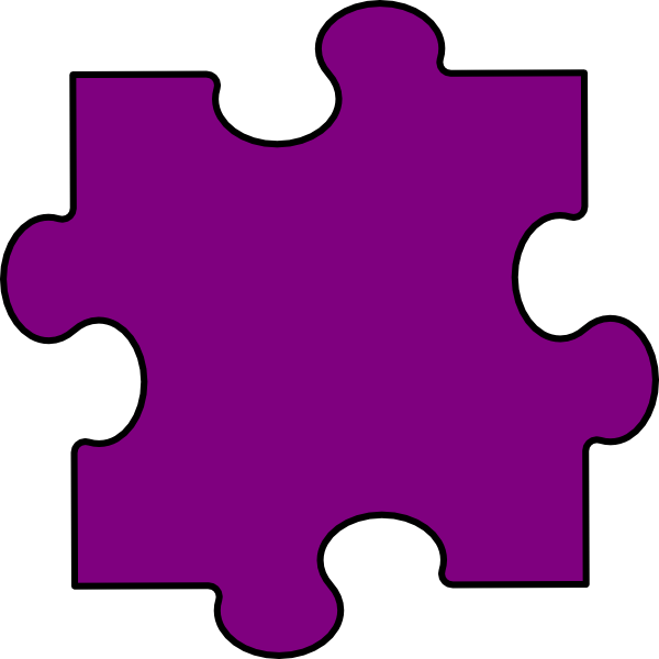 Single Purple Puzzle Piece PNG Image