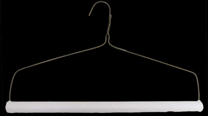 Single White Clothes Hangeron Black Background.jpg PNG Image