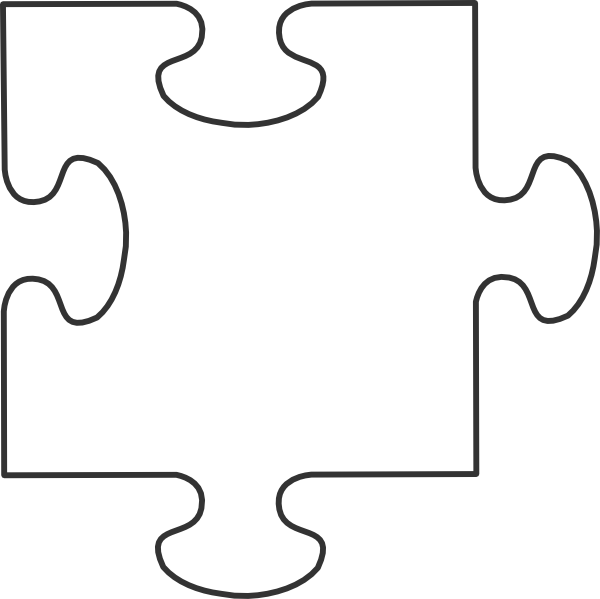 Single White Puzzle Piece PNG Image