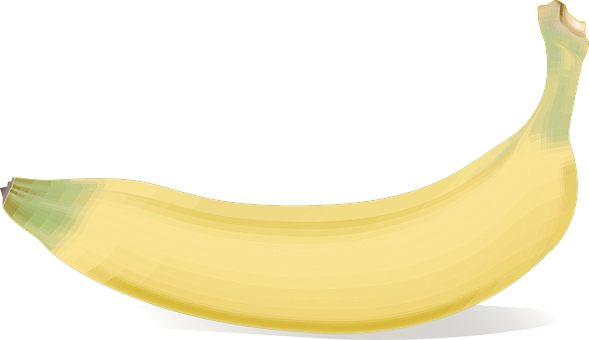 Single Yellow Banana Black Background PNG Image