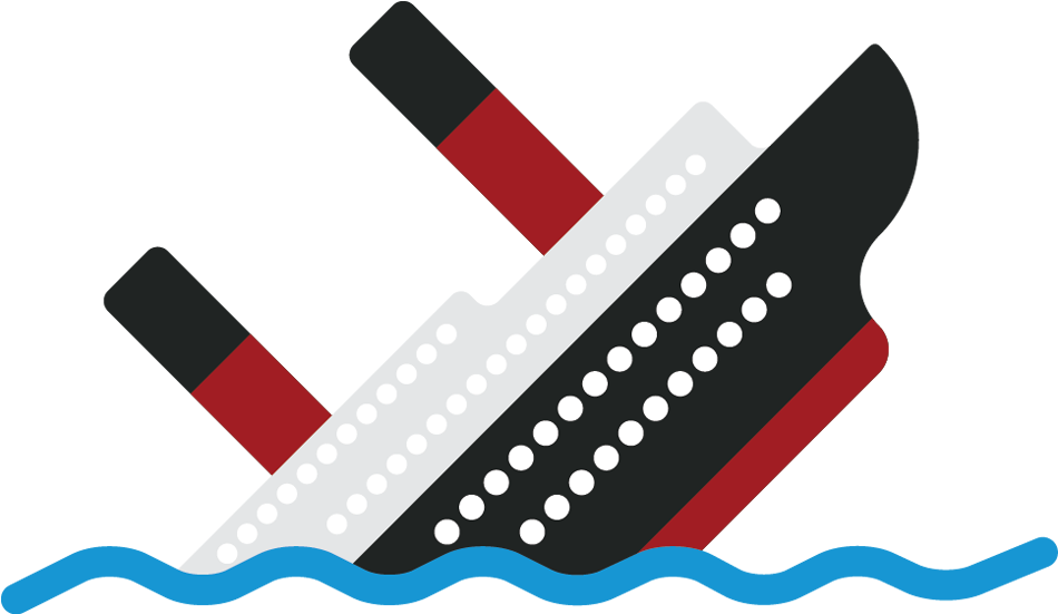 Sinking Titanic Graphic PNG Image