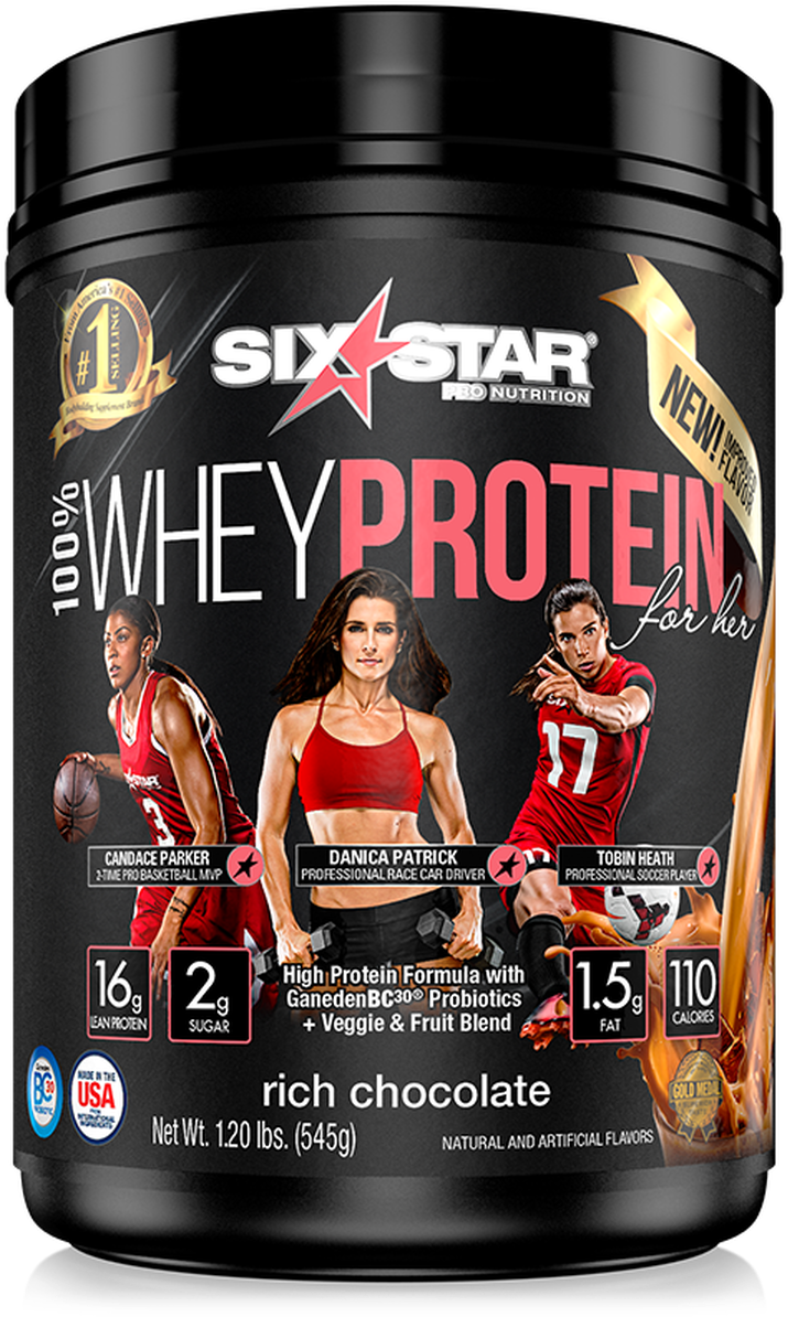 Six Star Whey Protein For Her Chocolate Flavor PNG Image