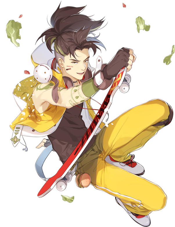 Skateboarding Anime Character PNG Image