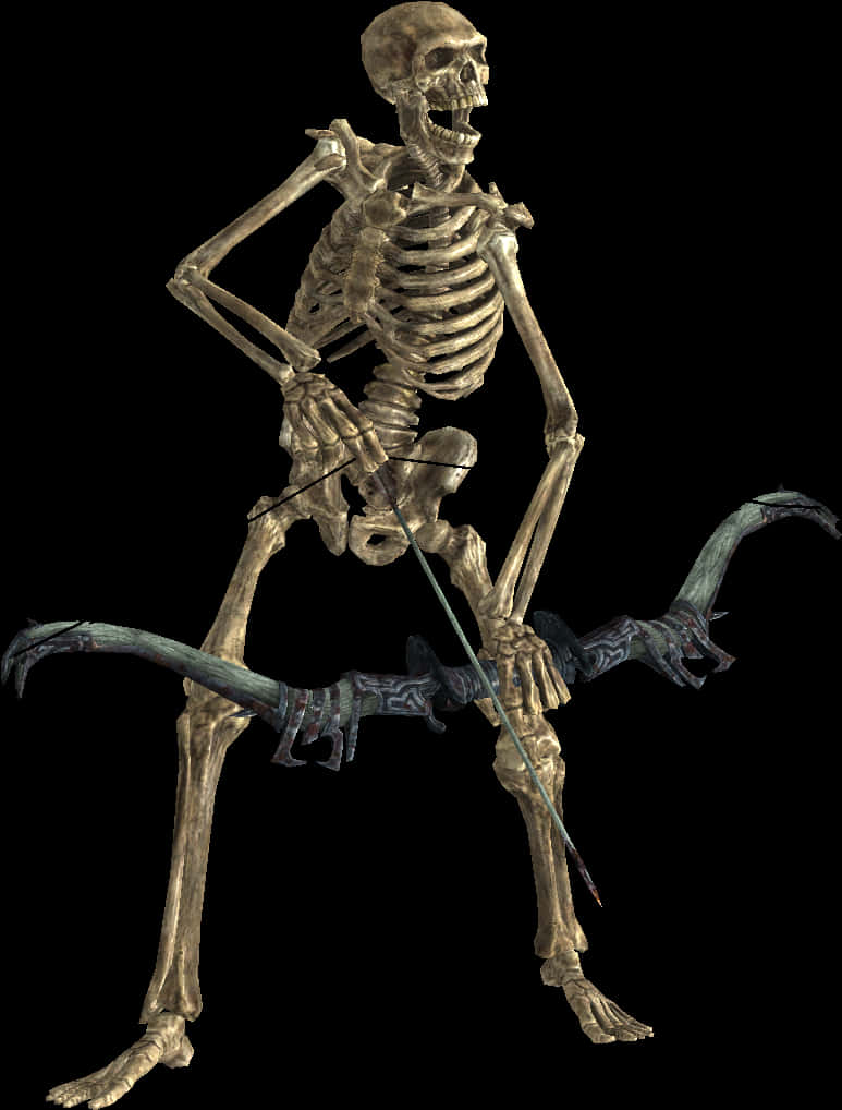 Skeleton Archer Fantasy Illustration PNG Image