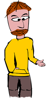 Skeptical Cartoon Man Illustration PNG Image