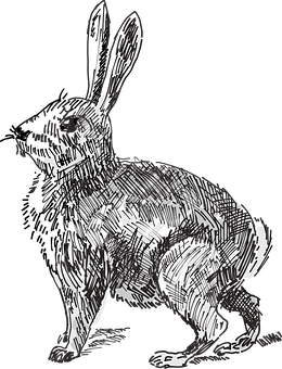 Sketch_ Art_ Rabbit PNG Image