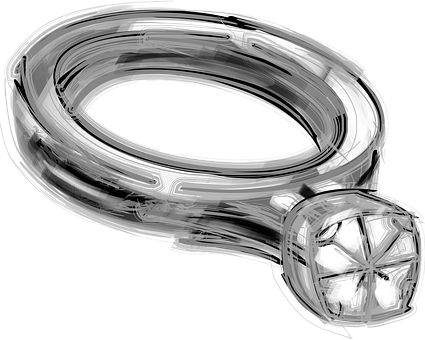 Sketch Diamond Ring Design PNG Image