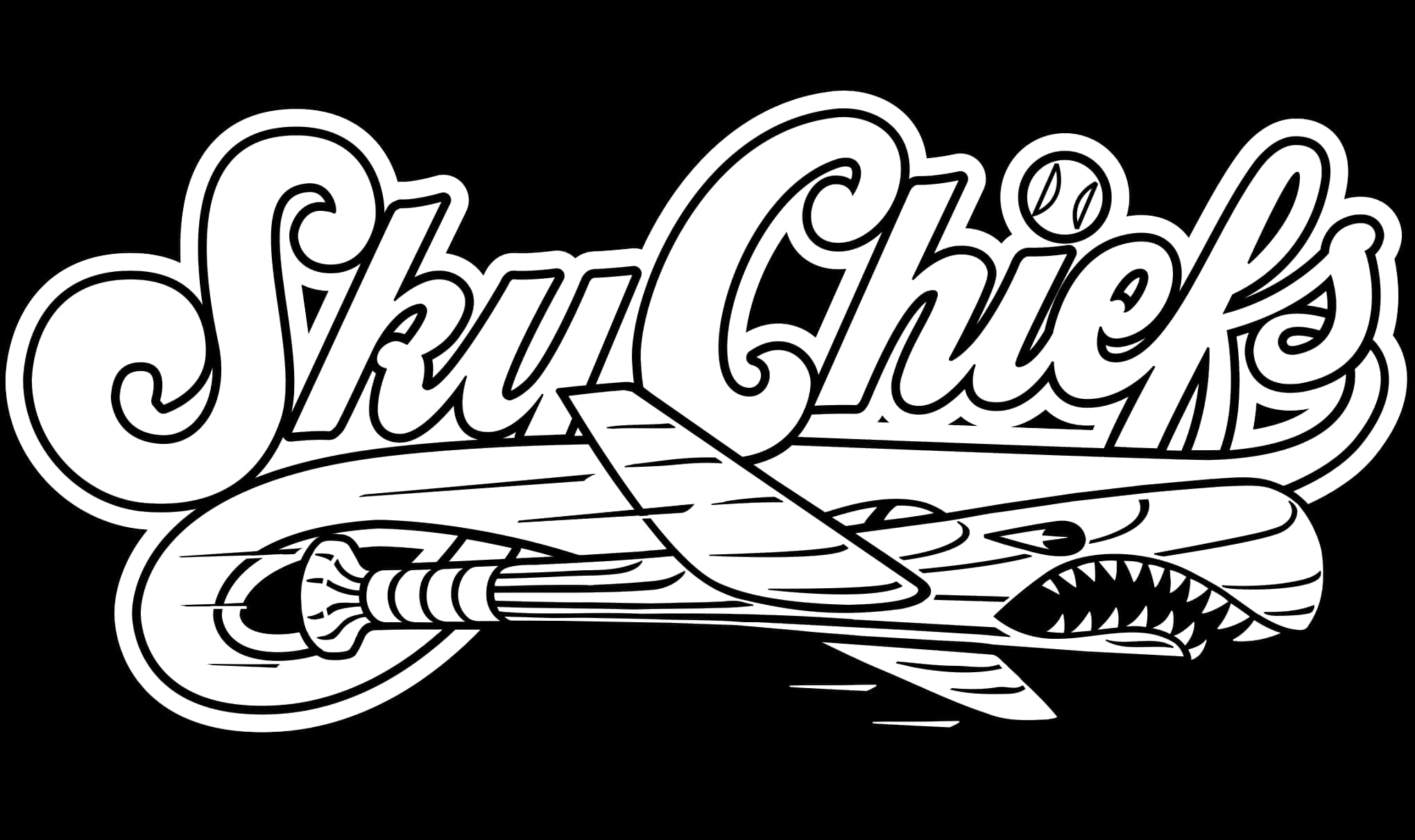 Ski Chiefs Logo Blackand White PNG Image