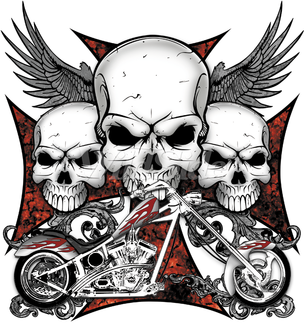 Skull_and_ Motorcycle_ Graphic PNG Image