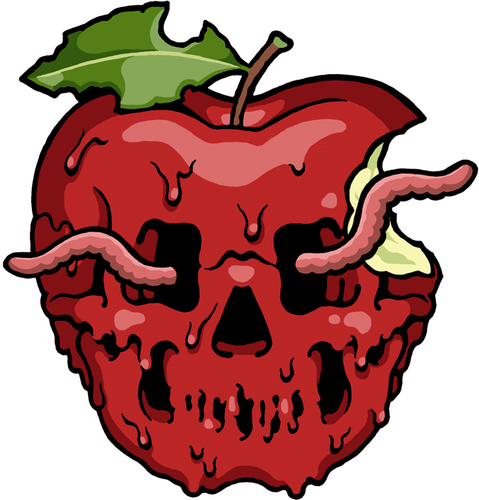 Skull Apple Illustration PNG Image