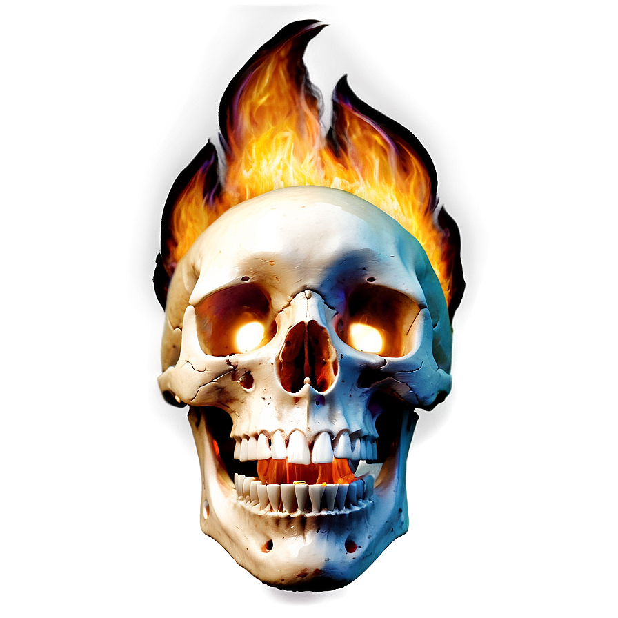 Skull Engulfed In Flames Png Oih PNG Image