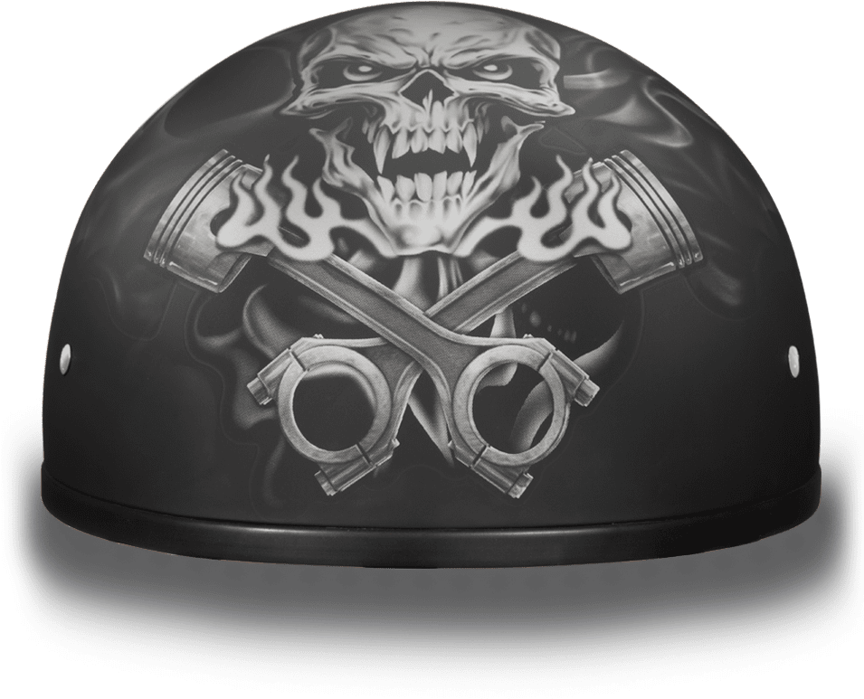 Skull Flame Motorcycle Helmet PNG Image