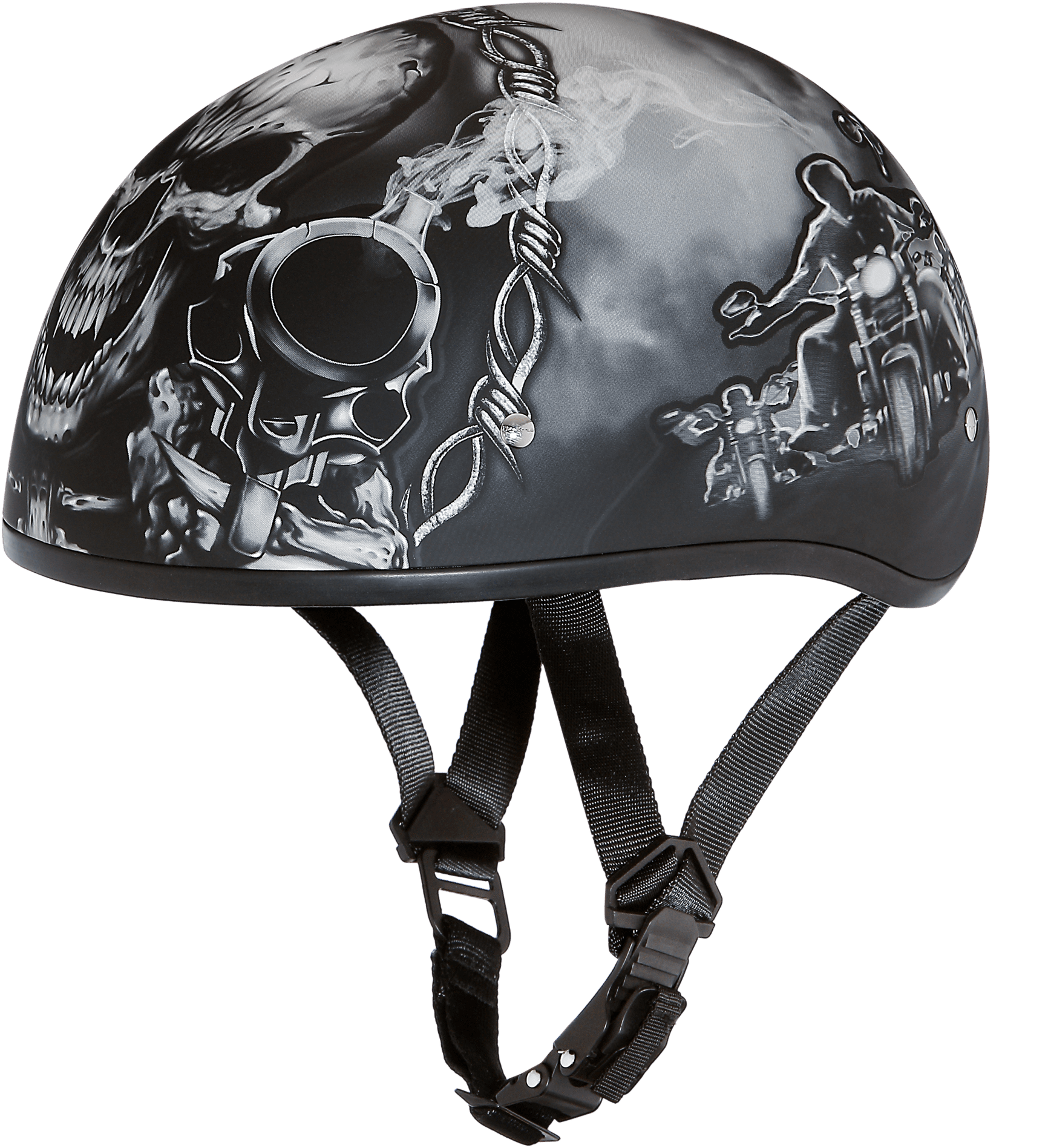 Skull Graphic Bicycle Helmet PNG Image