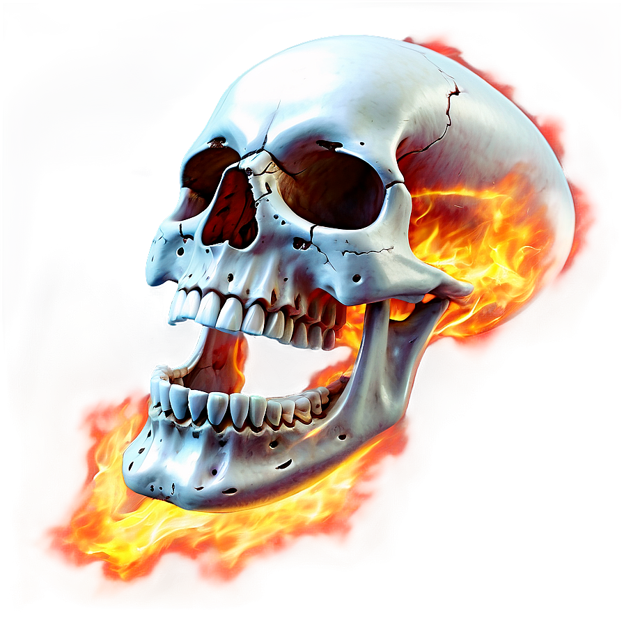 Skull On Fire Drawing Png 96 PNG Image