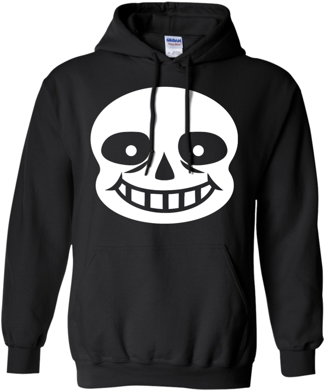 Skull Print Black Hoodie PNG Image