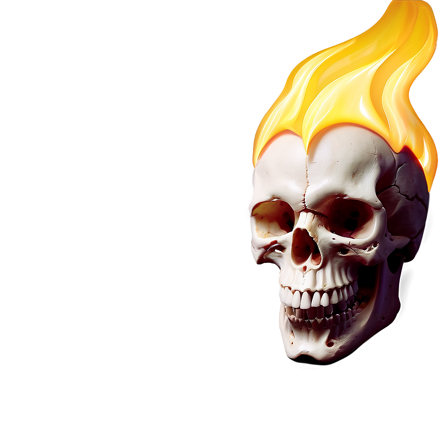 Skull With Flames Background Png 06252024 PNG Image