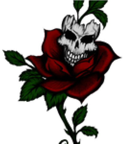 Skullin Rose Tattoo Design PNG Image