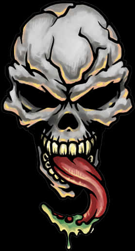 Skullwith Snakeand Green Ooze PNG Image