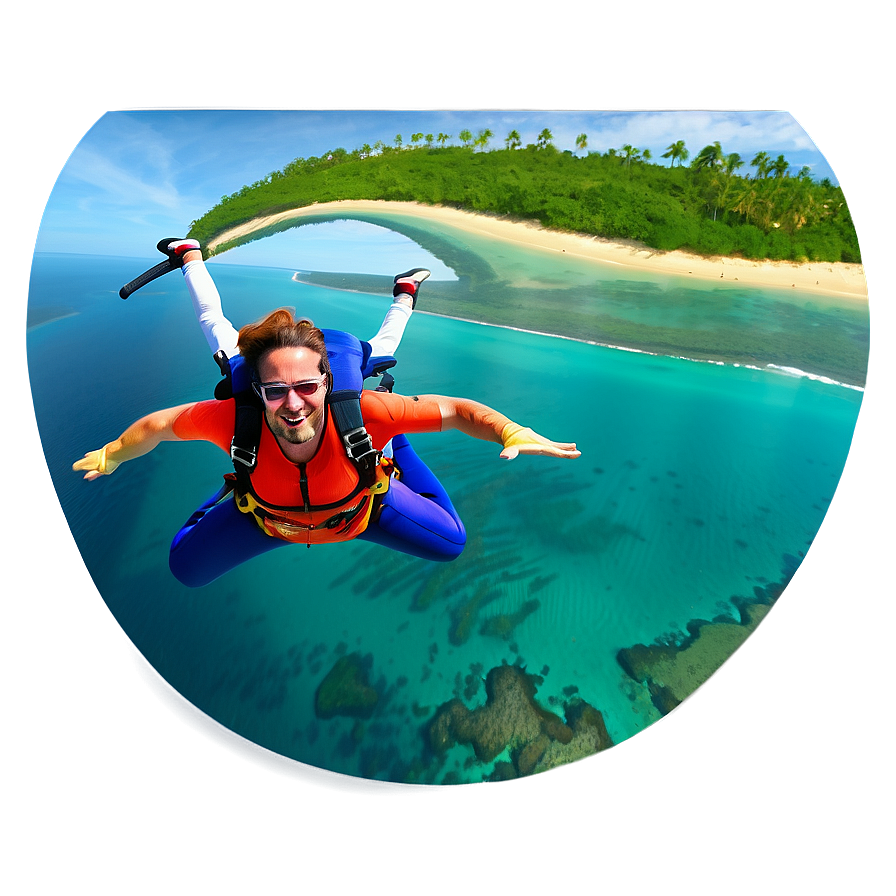 Skydiving Over Ocean Png 8 PNG Image