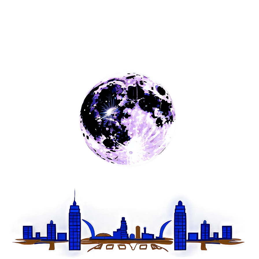 Skyline And Full Moon Png Bgq53 PNG Image