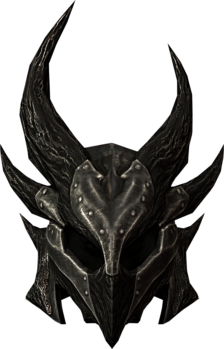 Skyrim Daedric Helmet Graphic PNG Image