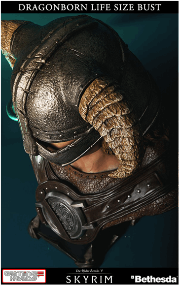 Skyrim Dragonborn Helmet Bust PNG Image