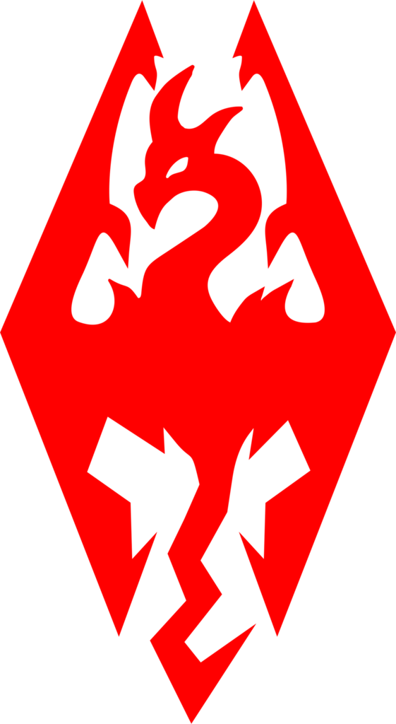 Skyrim Logo Redand Gray PNG Image