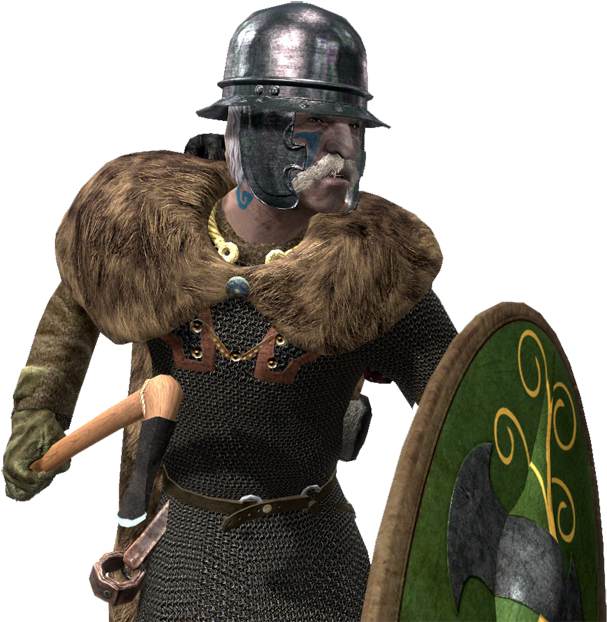 Skyrim Warriorwith Helmetand Shield PNG Image