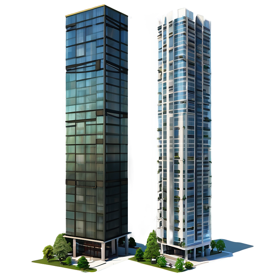 Skyscraper Amidst Nature Png Aqv PNG Image