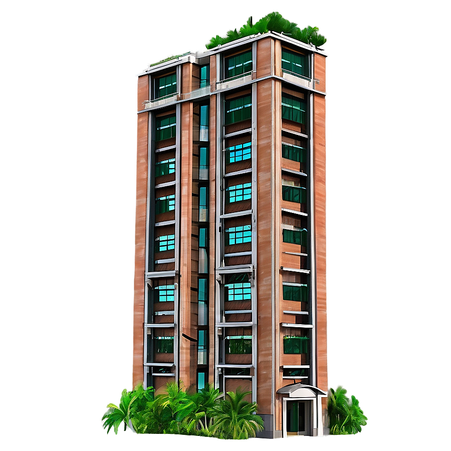 Skyscraper With Greenery Png Mfq52 PNG Image