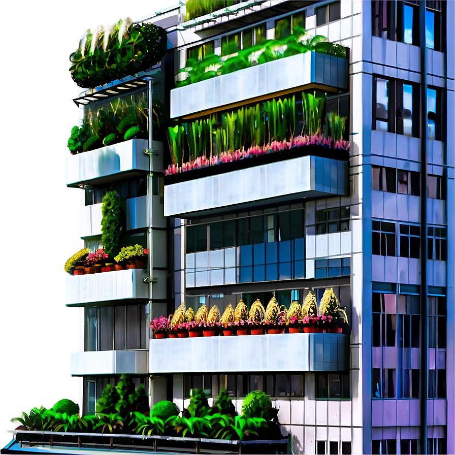 Skyscraper With Rooftop Garden Png 05212024 PNG Image