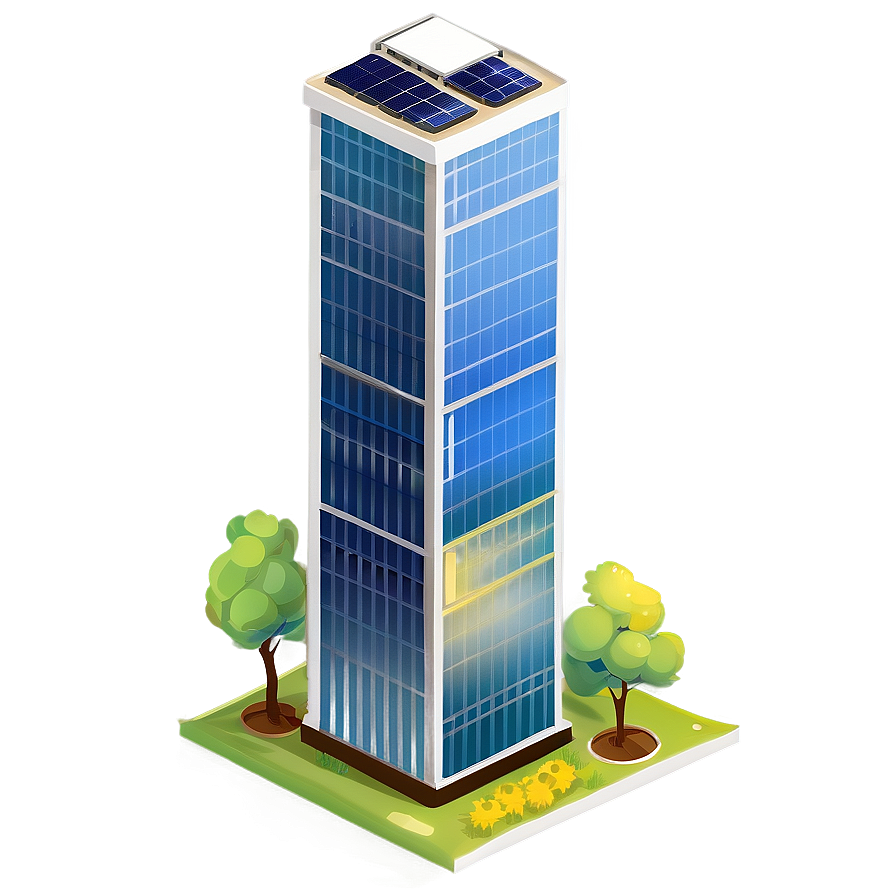 Skyscraper With Solar Panels Png Hrm PNG Image