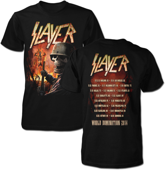 Slayer World Domination Tour2014 Shirt PNG Image