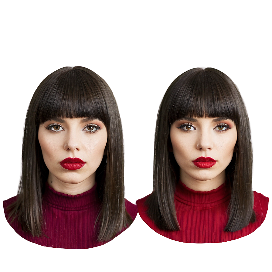 Sleek Bangs Hairstyle Png Sbg PNG Image