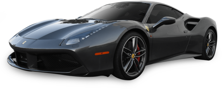 Sleek Black Ferrari Supercar PNG Image