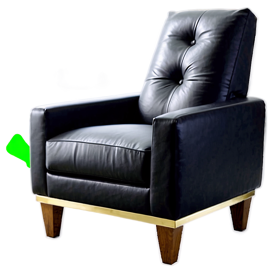 Sleek Black Leather Armchair Png 06262024 PNG Image